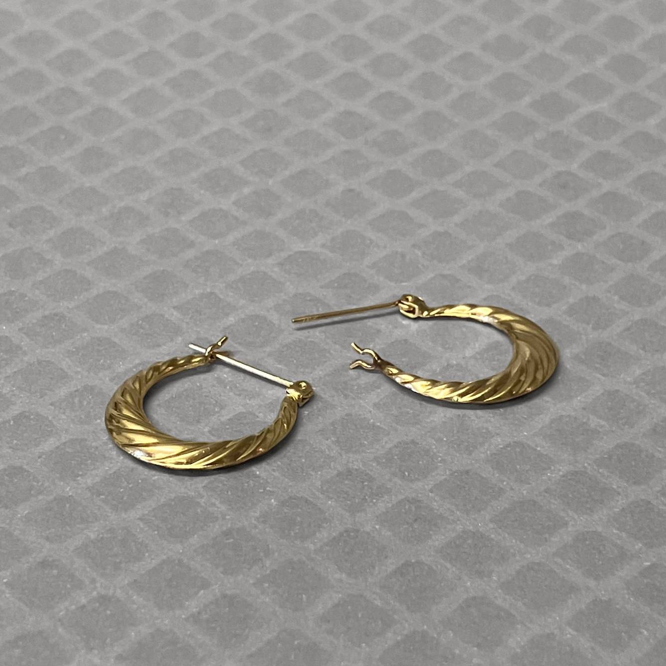 Preowned Yellow Gold Twist Hoop Earrings