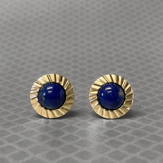 Preowned Yellow Gold and Lapis Earrings