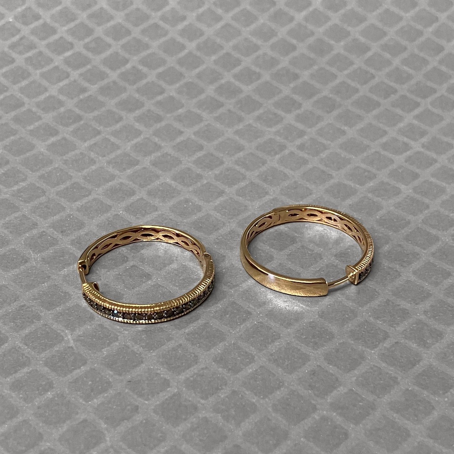 Preowned Rose Gold and Chocolate Diamond Le Vian Hoop Earrings