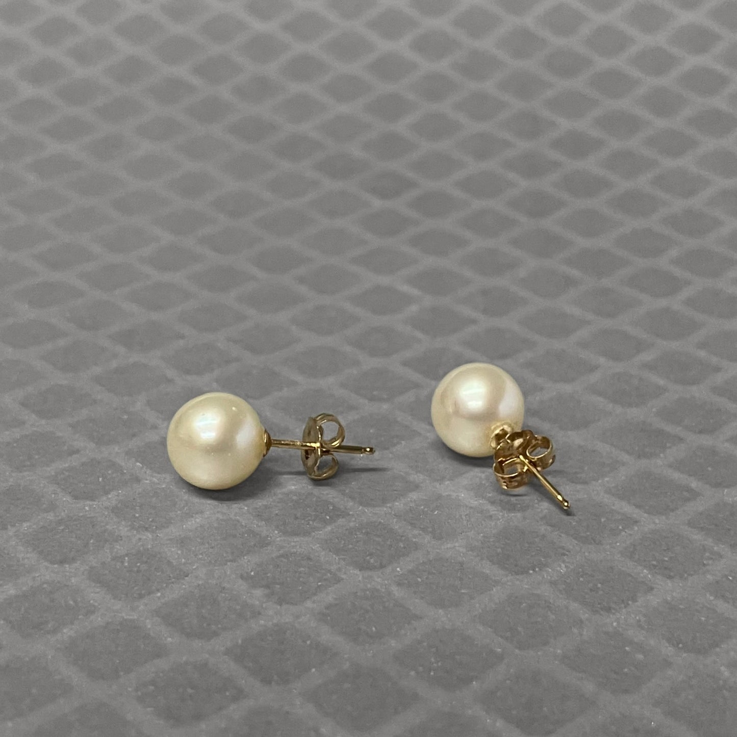 Preowned Yellow Gold and Akoya Saltwater Pearl Stud Earrings