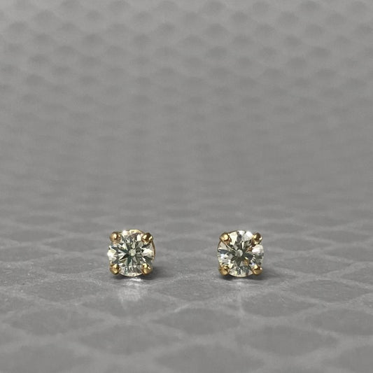Preowned Yellow Gold and Diamond Stud Earrings