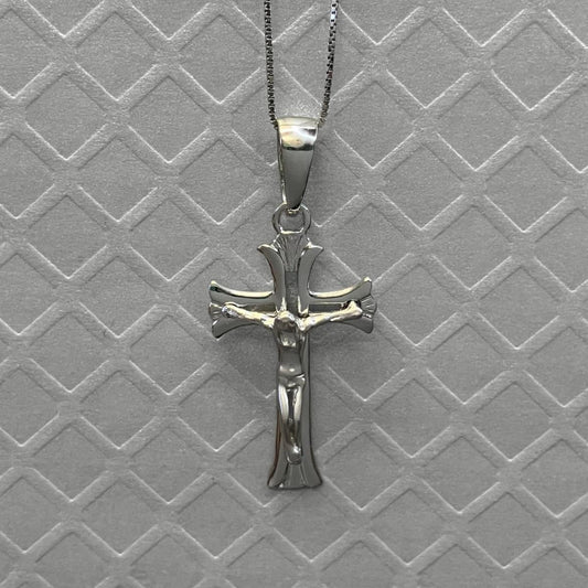Preowned White Gold Crucifix Pendant