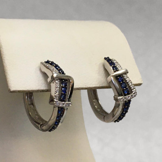 Preowned White Gold Sapphire and Diamond Le Vian Earrings