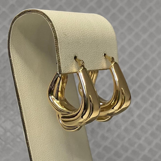 Preowned Yellow Gold Sculptured Hoop Earrings