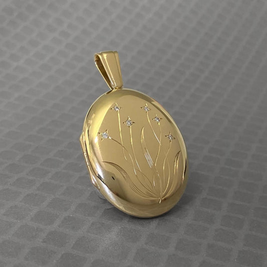 Preowned Yellow Gold and Diamond Charles Green & Sons Locket
