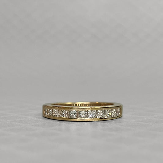 Preowned Yellow Gold Princess Cut Diamond Band