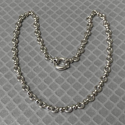 Preowned White Gold Circular Link Collar