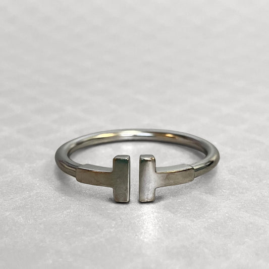 Preowned White Gold Tiffany & Co. T Wire Ring