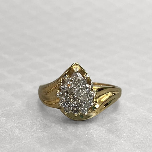 Preowned Yellow Gold and Diamond Cluster Ring