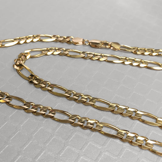 Preowned Yellow Gold Concave Figaro Chain