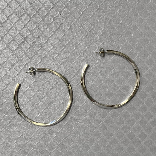 Preowned Sterling Silver Tiffany & Co. Twist Hoop Earrings