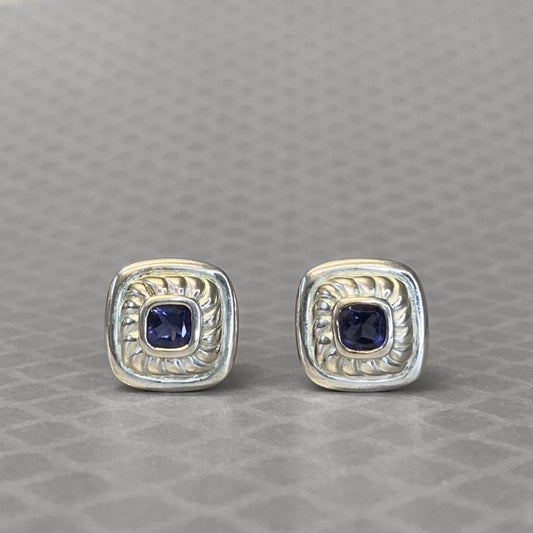 Preowned Sterling Silver and Iolite Judith Ripka Earrings