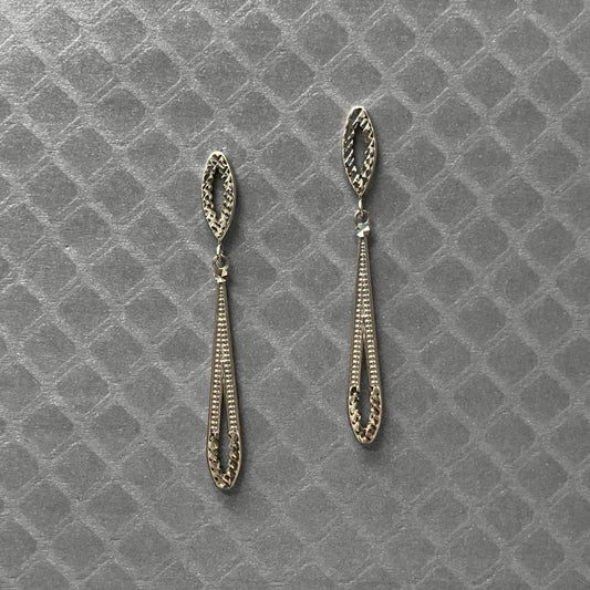 Preowned White Gold Faceted Drop Earrings