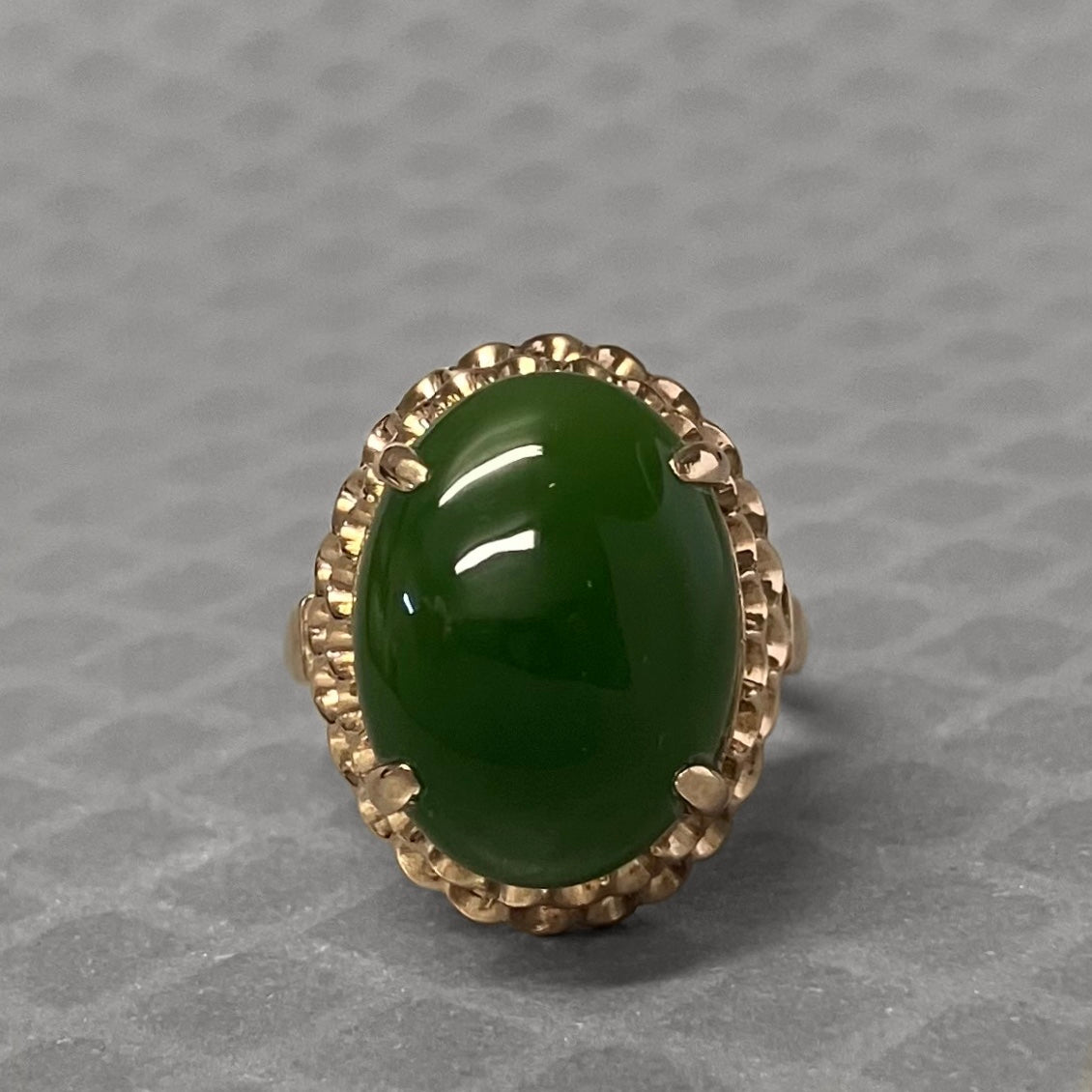 Preowned Rose Gold and Nephrite Jade Ring