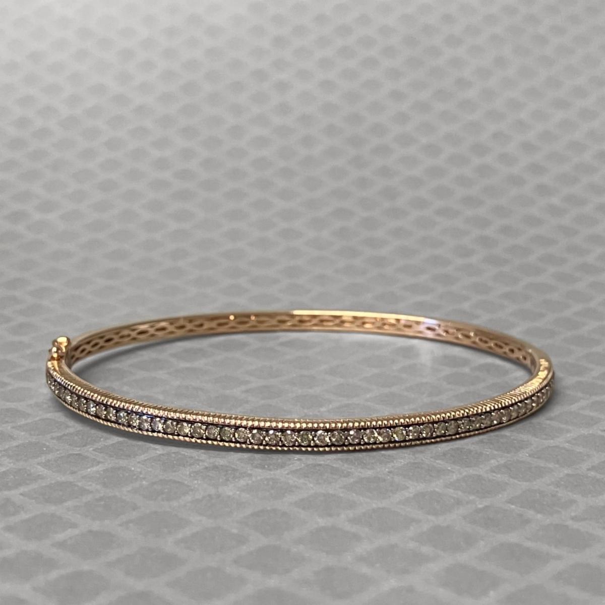 Preowned Rose Gold and Chocolate Diamond Le Vian Bangle Bracelet