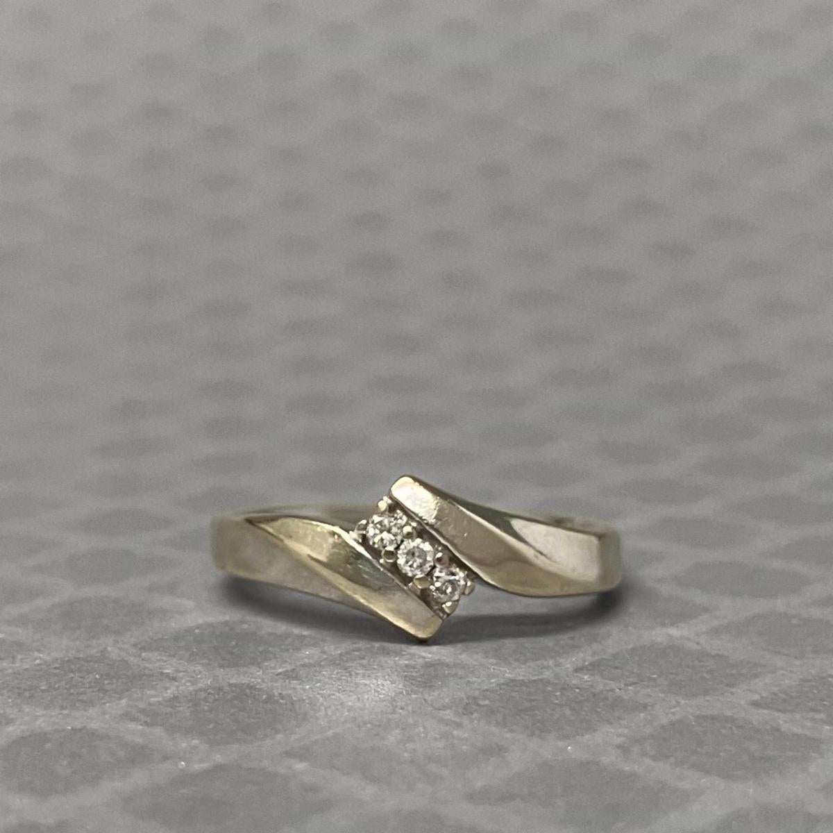 Preowned White Gold and Diamond Offset Design Ring