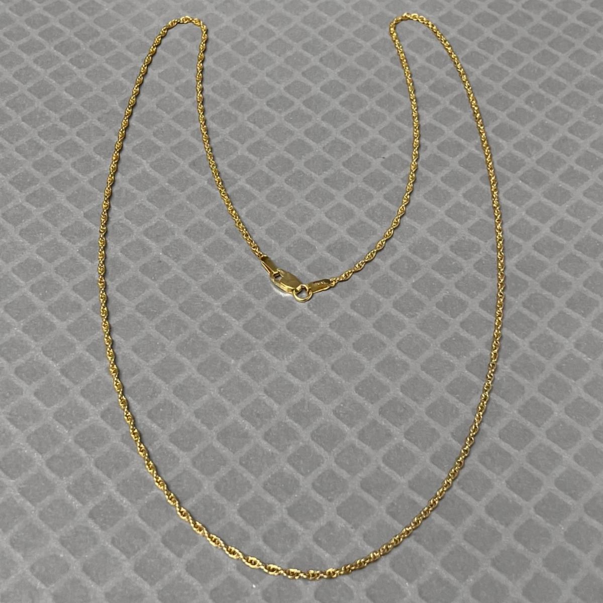 Preowned Yellow Gold Open Link Rope Chain