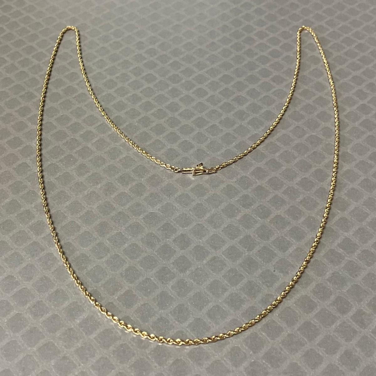 Preowned Yellow Gold Diamond Cut Rope Chain