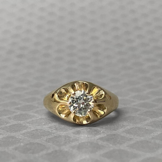Preowned Yellow Gold and Diamond Belcher Style Ring
