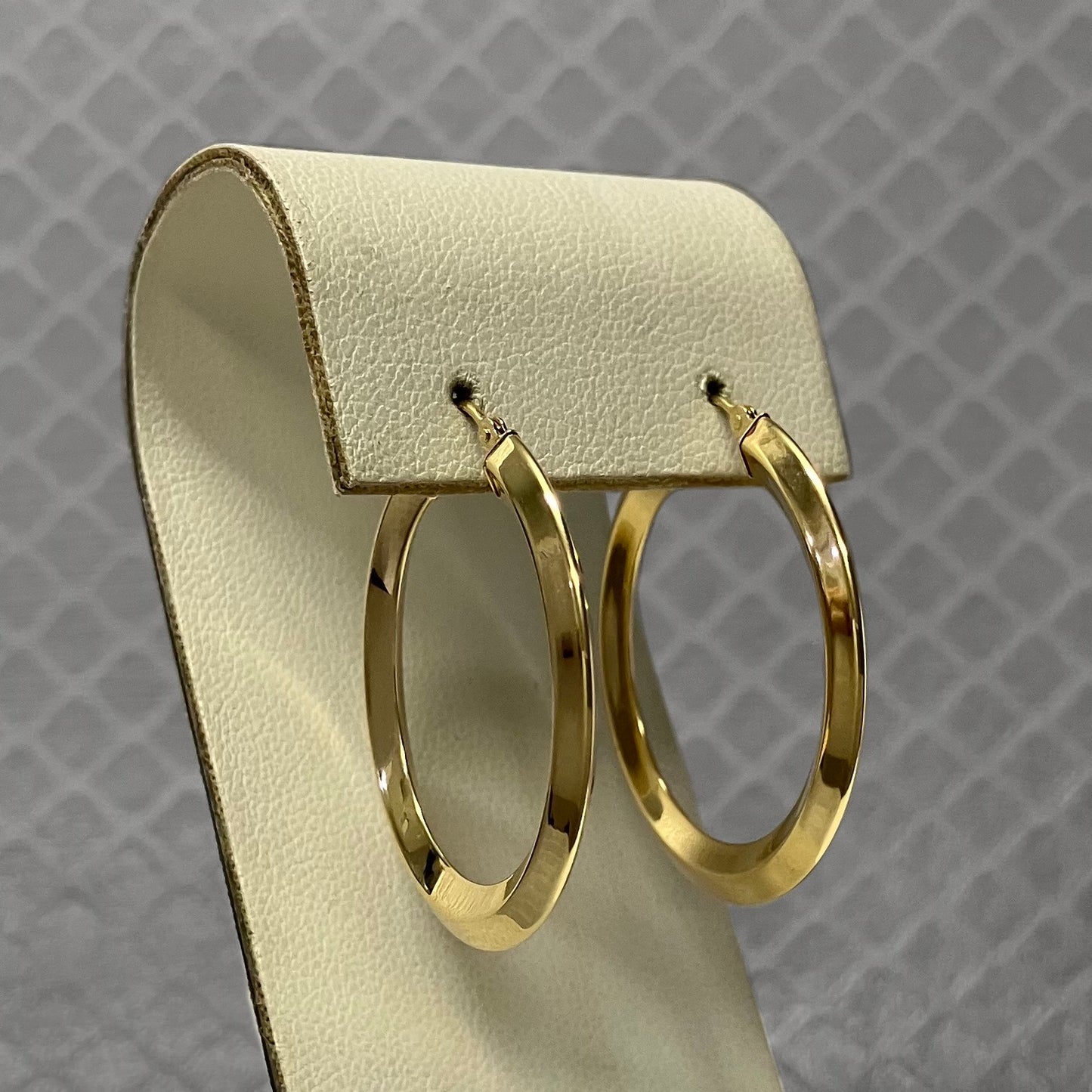 Preowned Yellow Gold Knife Edge Hoop Earrings