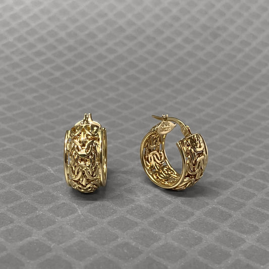 Preowned Yellow Gold Bismarck Hoop Earrings