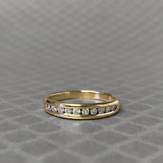 Preowned Yellow Gold and Diamond Channel Set Ring