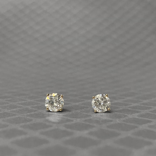 Preowned Yellow Gold and Diamond Stud Earrings