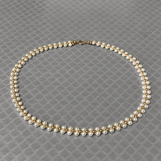 Preowned Yellow Gold and Pearl Woven Collar