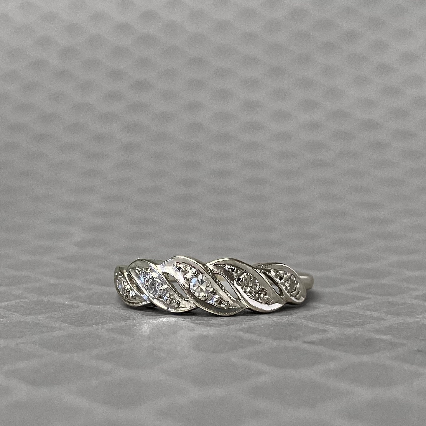 Preowned White Gold and Diamond Twist Ring
