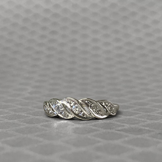 Preowned White Gold and Diamond Twist Ring