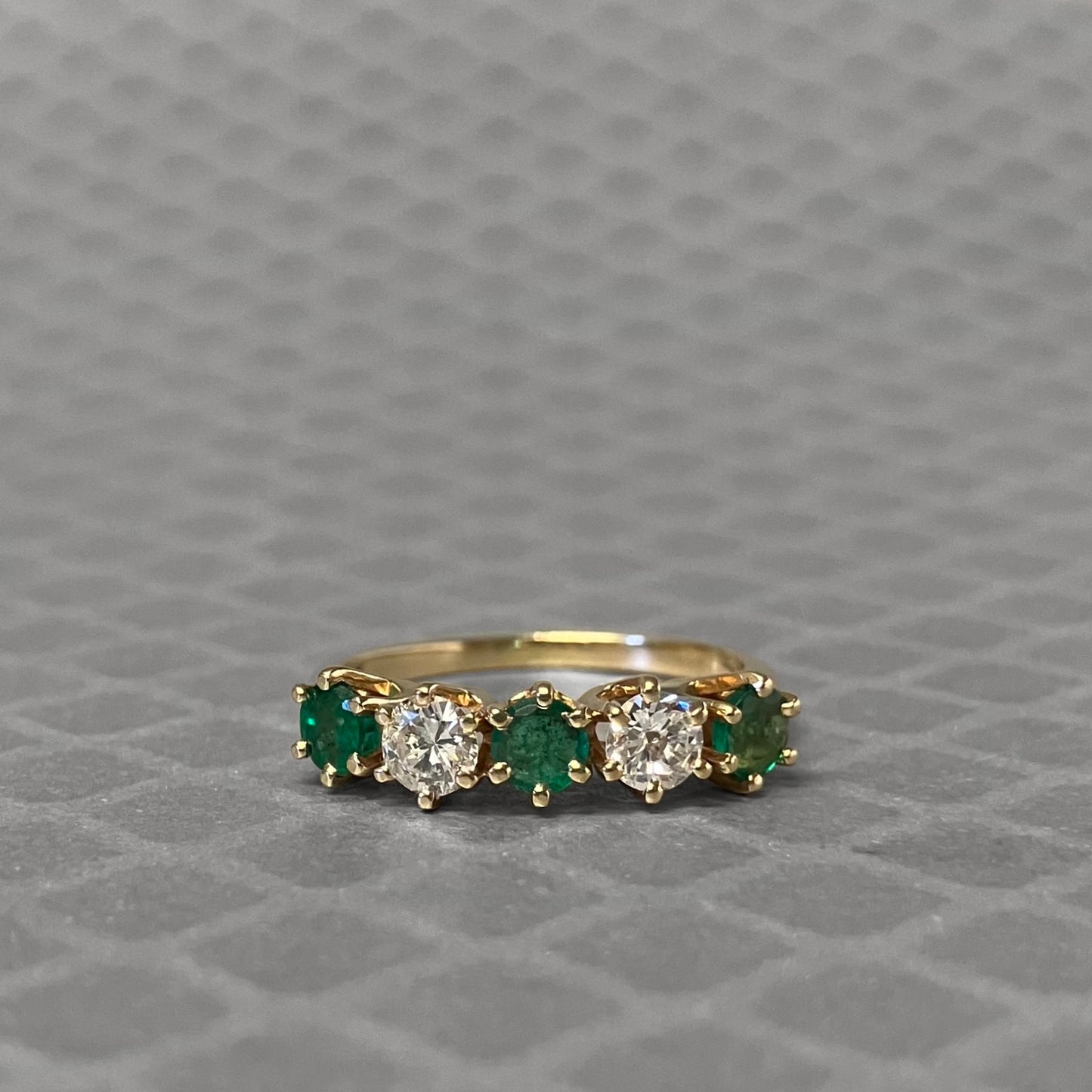 Preowned Yellow Gold Emerald and Diamond Ring