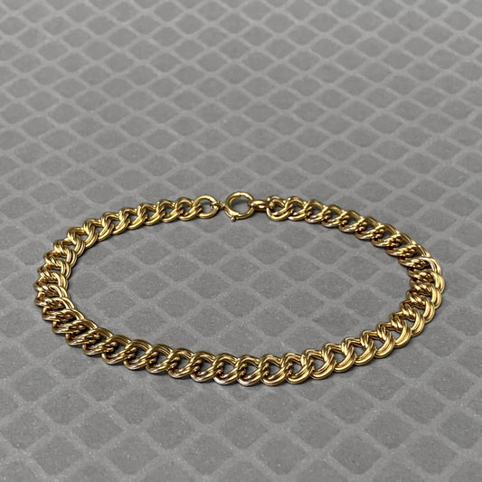 Preowned Yellow Gold Double Curb Link Bracelet