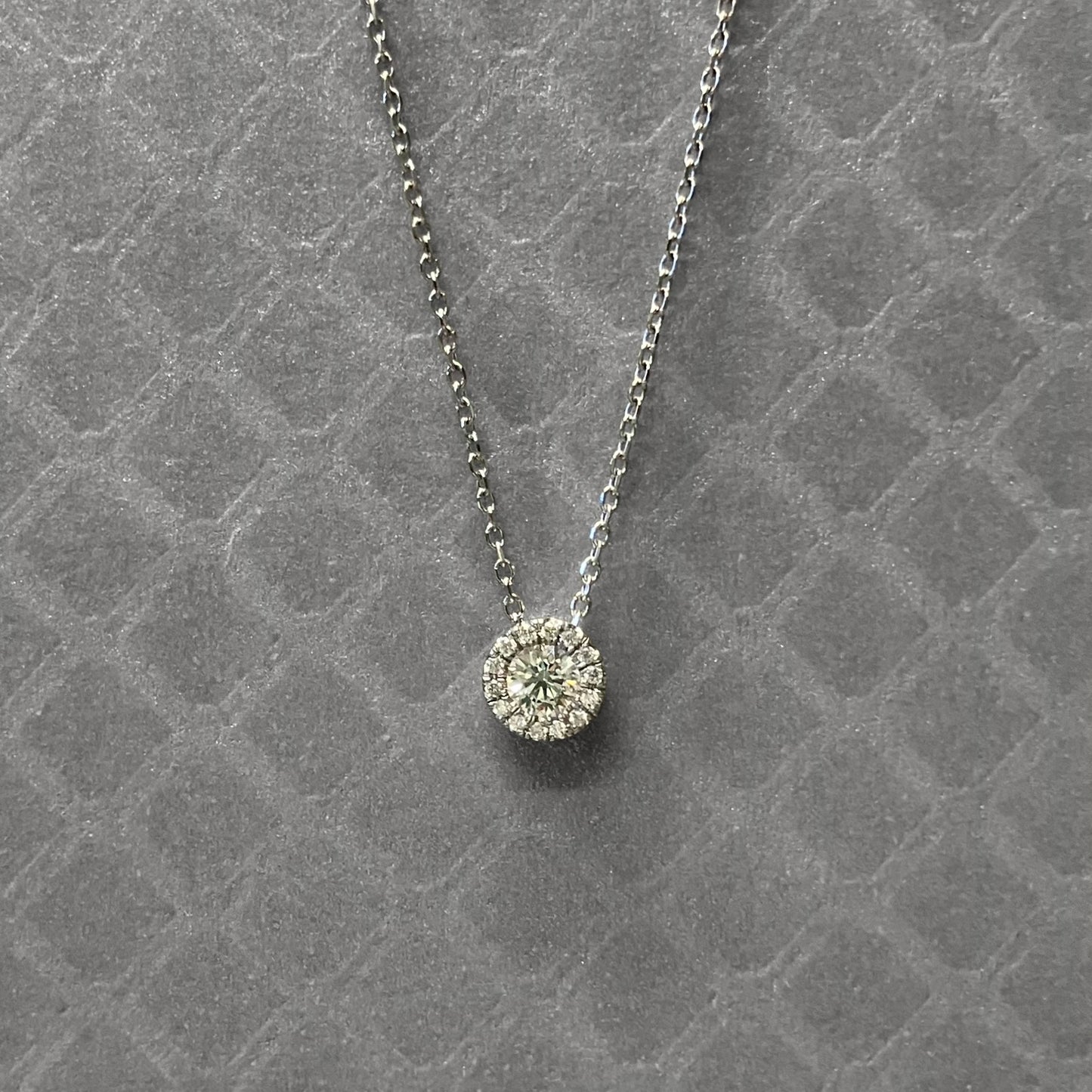 Preowned White Gold and Diamond Cluster Pendant
