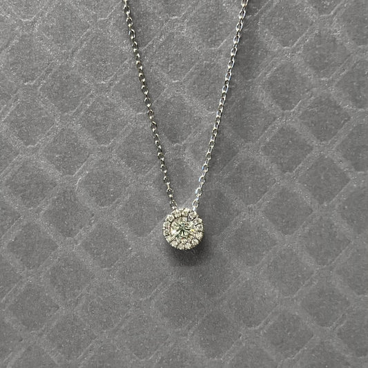 Preowned White Gold and Diamond Cluster Pendant