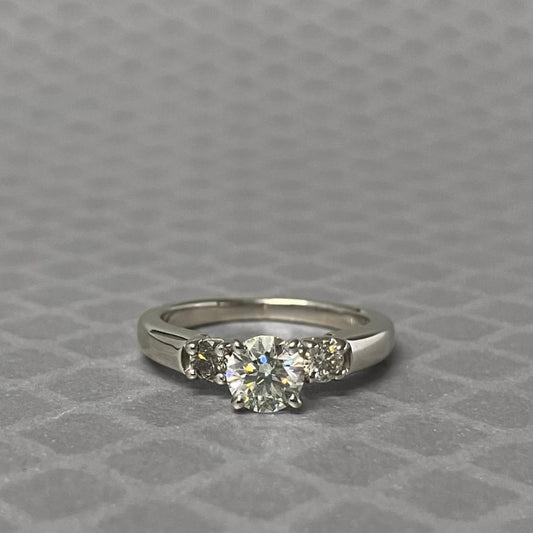 Preowned White Gold and Three Diamond Ring