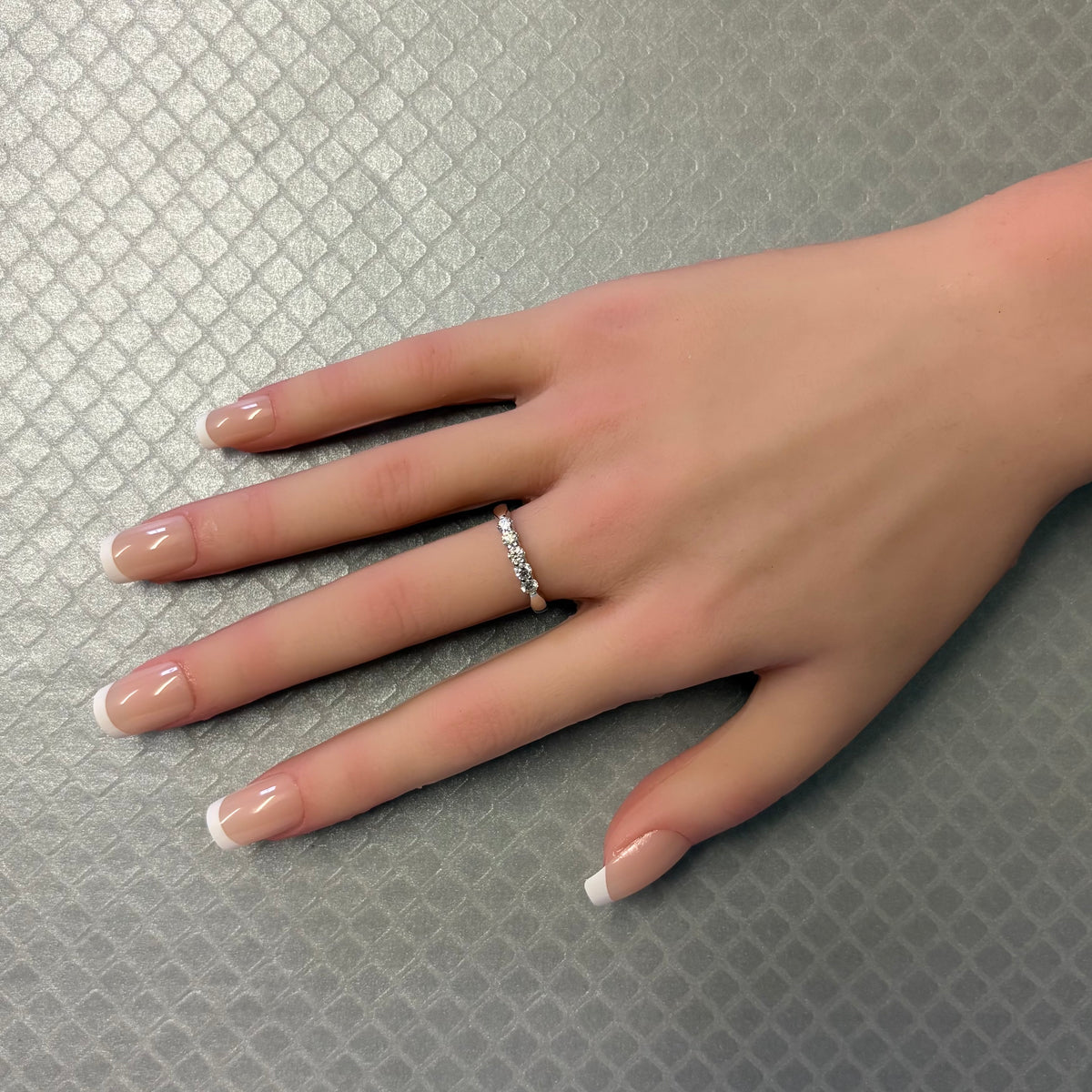 Preowned White Gold and Diamond Hearts on Fire Ring