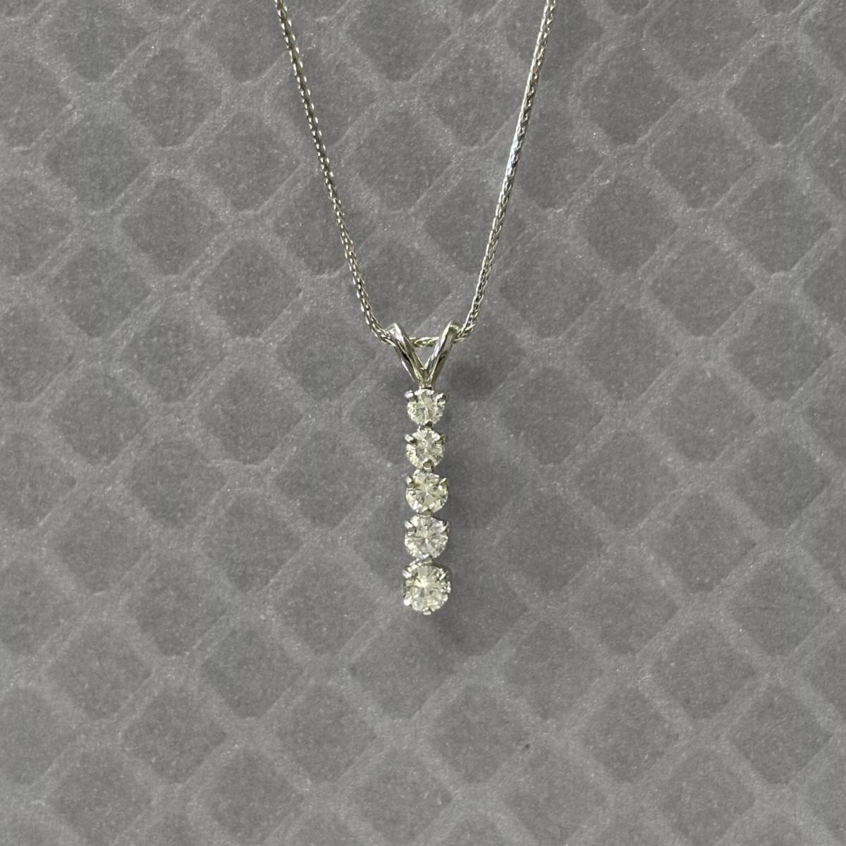 Preowned White Gold and Diamond Vertical Pendant