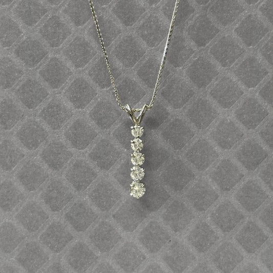 Preowned White Gold and Diamond Vertical Pendant