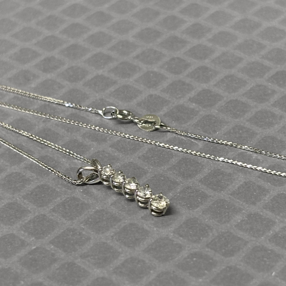 Preowned White Gold and Diamond Vertical Pendant