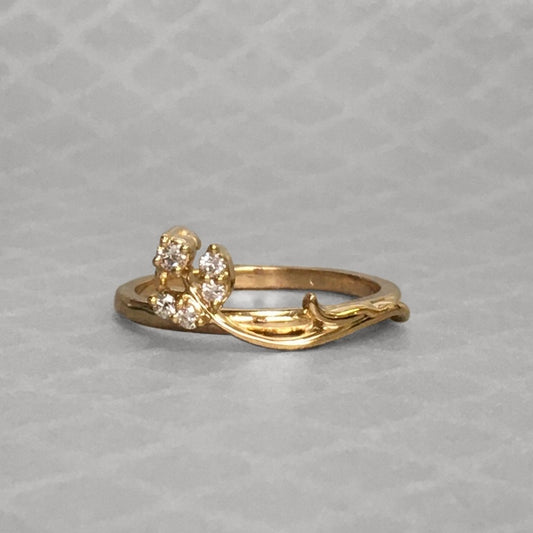 Preowned Yellow Gold and Diamond Floral Ring